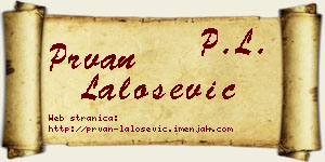 Prvan Lalošević vizit kartica